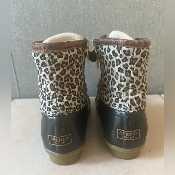 sperry animal print duck boots